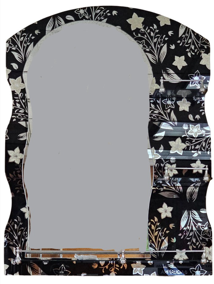 Mirror Decorative with Shelves NSC-2634 Black