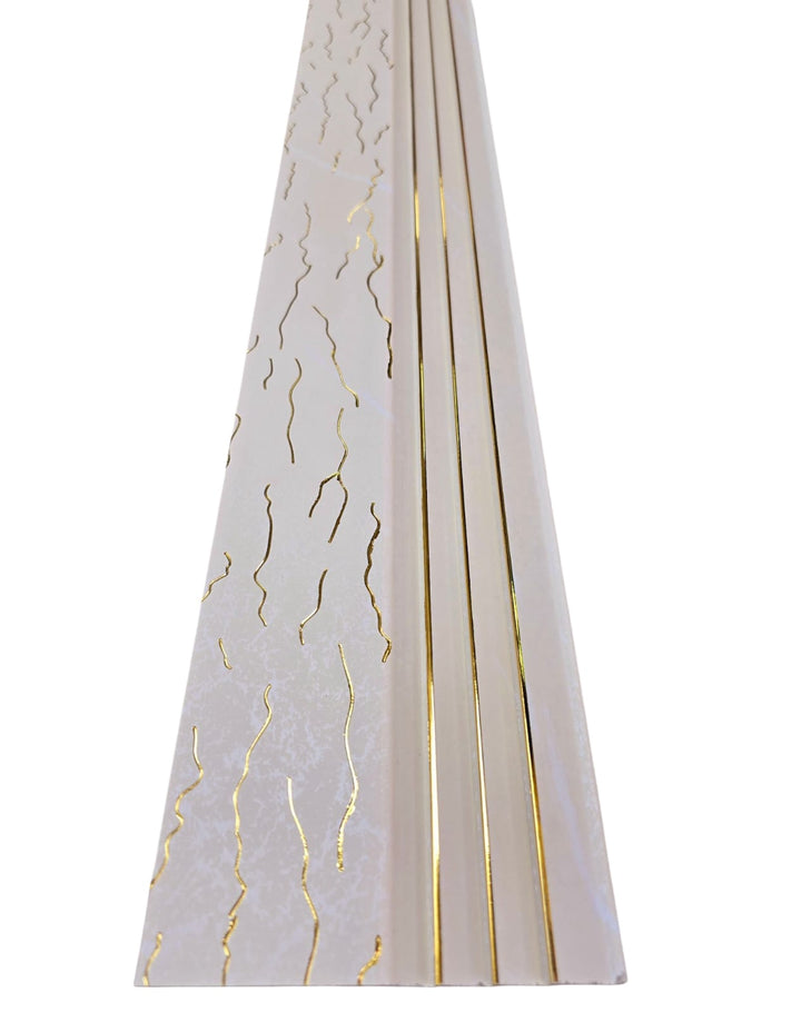 Wall Panel White with Gold Design PS04 120X12X2900MM