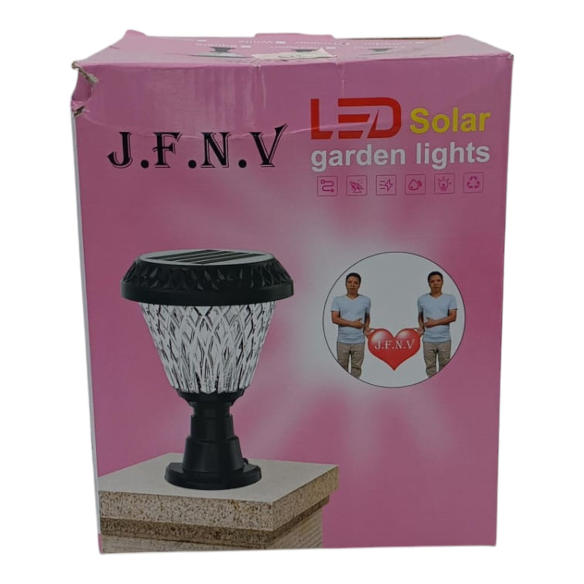 JFNV Solar Lamp LED Post Top Garden Lights J.f.n.v Round Tricolor