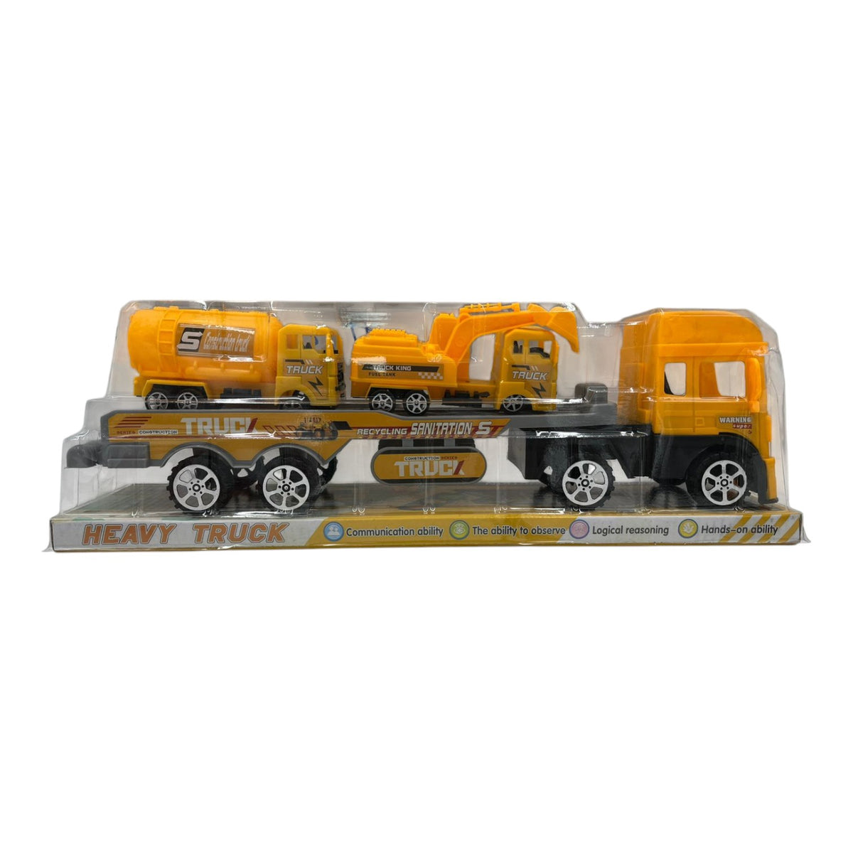 GENERIC Toy Push Truck GP-3204 688-001 Yellow Heavy Construction Sanitation Recycling