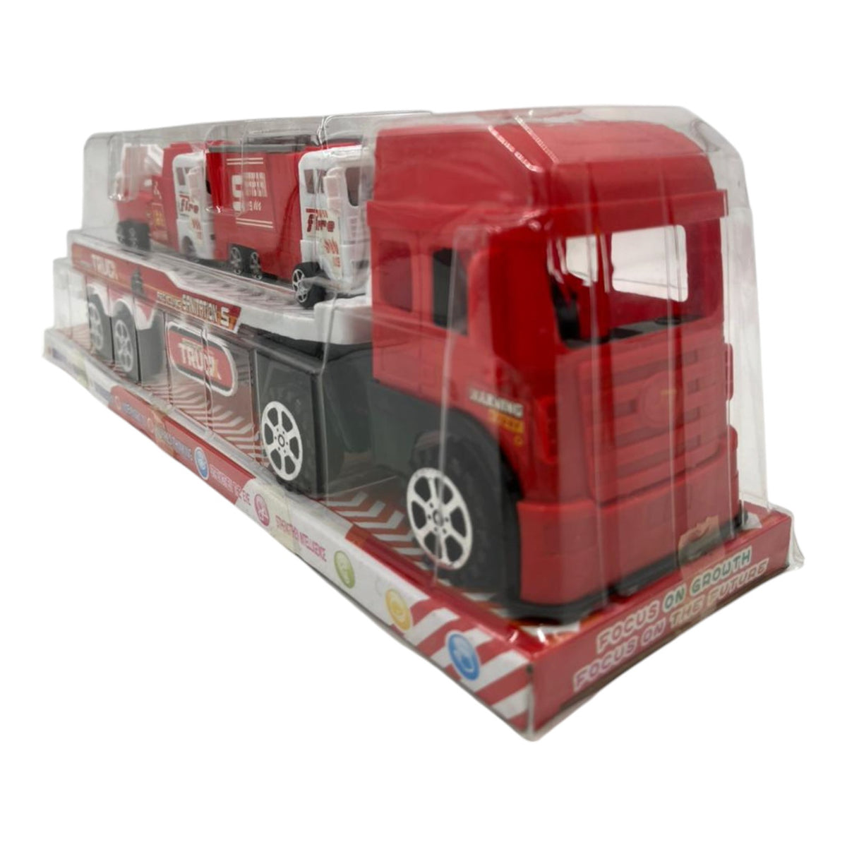 GENERIC Toy Push Truck GP-3205 688-004 Red Heavy Construction Sanitation Recycling