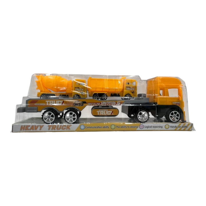 GENERIC Toy Push Truck GP-3204 688-001 Yellow Heavy Construction Sanitation Recycling