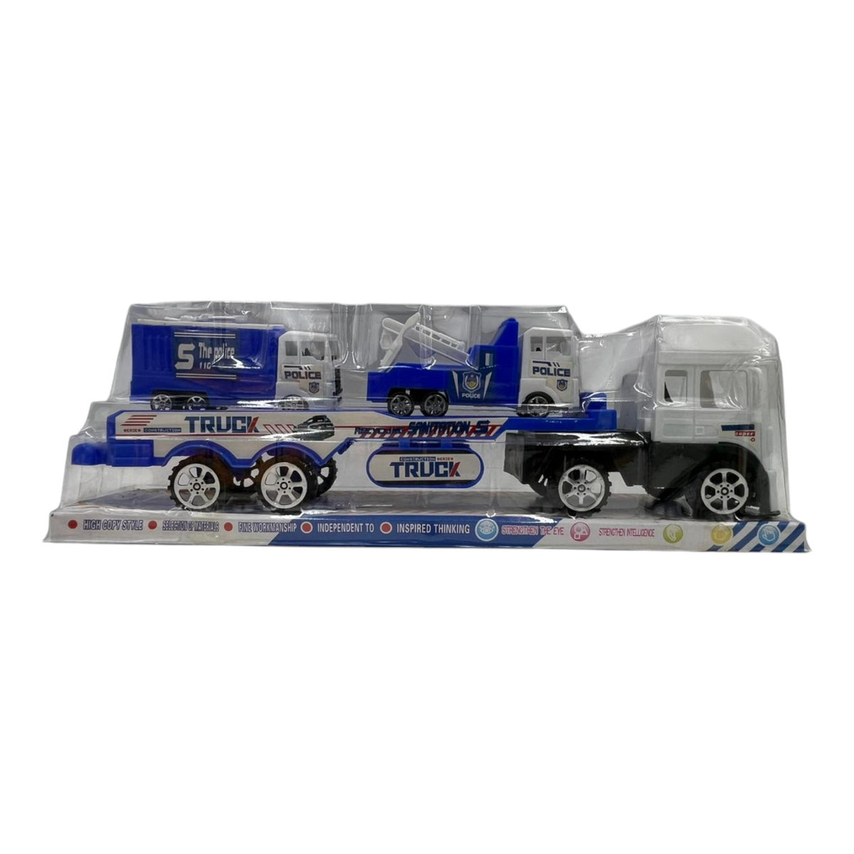 GENERIC Toy Push Truck GP-3206 688-005 Blue Heavy Construction Sanitation Recycling