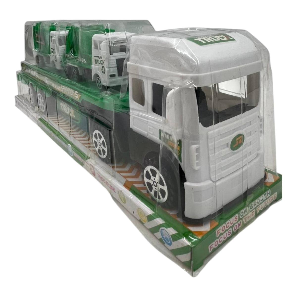 GENERIC Toy Push Truck GP-3202 688-003 Green Heavy Construction Sanitation Recycling