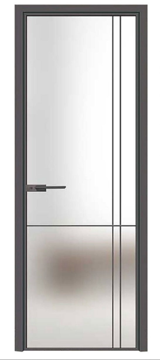 Door Bathroom Aluminum White Frosted Decor Glass #ZP-8030 210X80CM