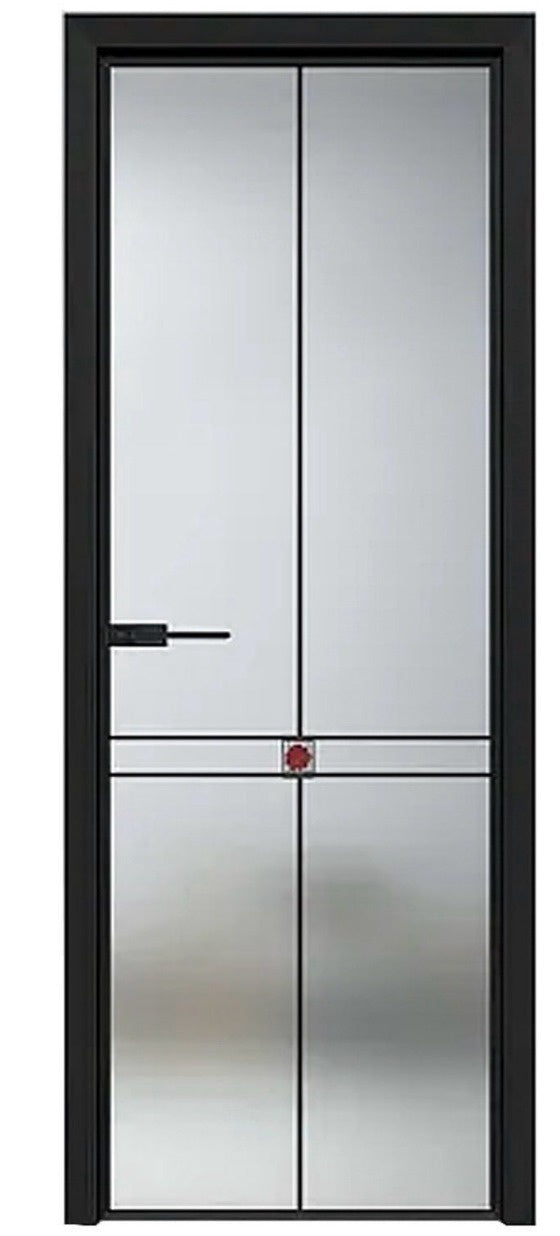 Door Bathroom Aluminum White Frosted Decor Glass #ZP-8030