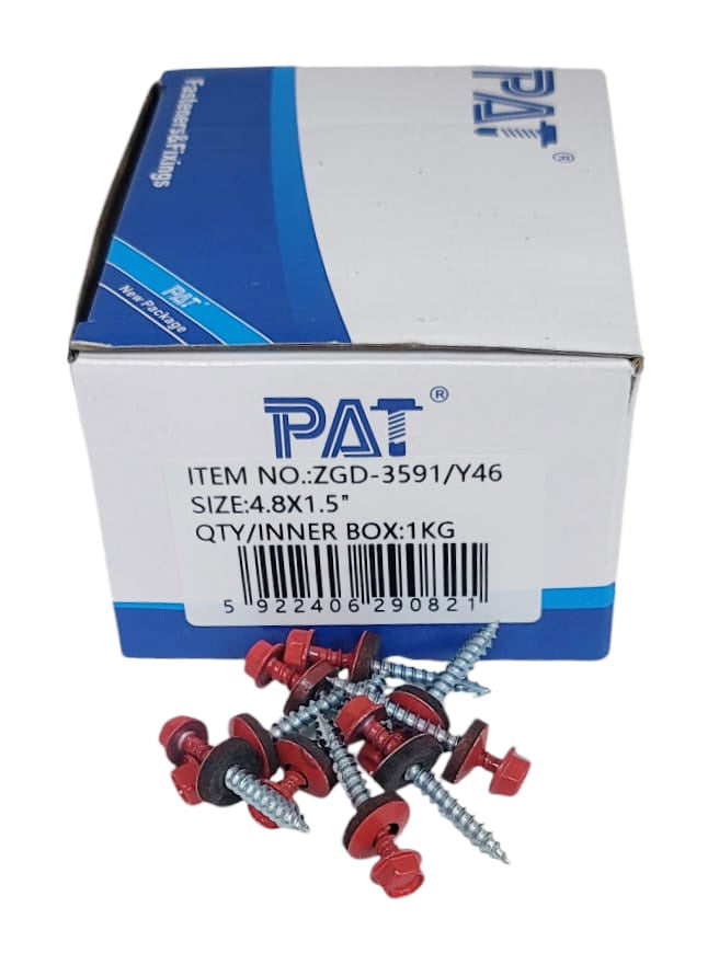 Screw Ind. 1 1/2" Red METAL-WOOD 4.8X1.5" Pat ZGD-3591/Y46 173PCS Per Box