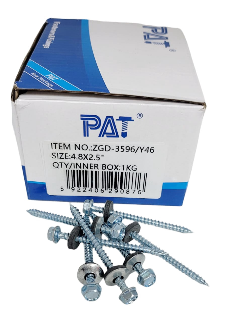 Screw Ind. 2 1/2" Unpainted METAL-WOOD 4.8X2.5" Akflx/ Pat ZGD-3596/Y46 118PCS Per Box