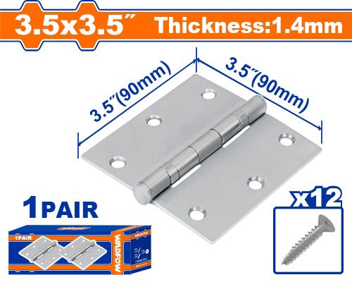 WADFOW Butt Hinges 3.5" X 3.5" WYD2535 Nickel