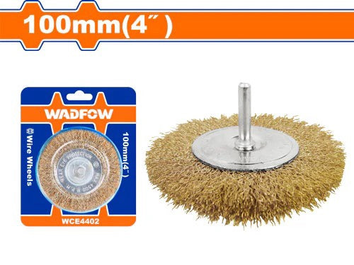 WADFOW Wire Brush Wheel 4" 100MM Brass WCE4402