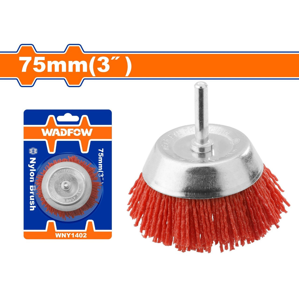 Wire Nylon Brush Cup 2" Wadfow WNY1401