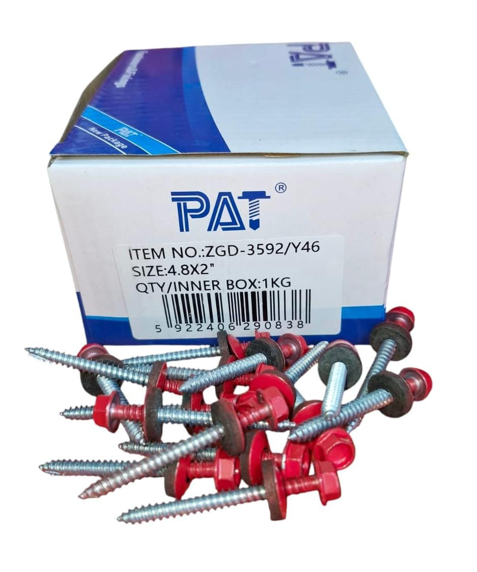 Screw Ind. 2" 10G Red METAL-WOOD Pat ZGD-3592/Y46 1KG/144PCS Box