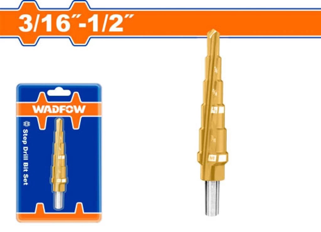 WADFOW Drill Bit Step 3/16"-1/2" UWJD2402