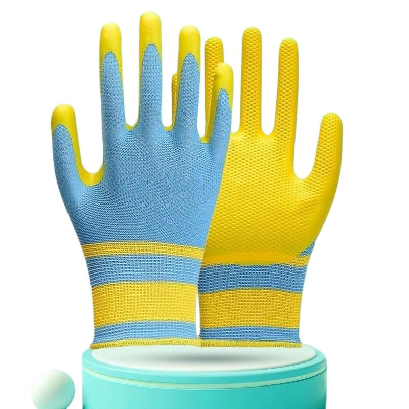 Gloves Gilan Rubber Palm Yellow & Blue 12PRS Per Pack