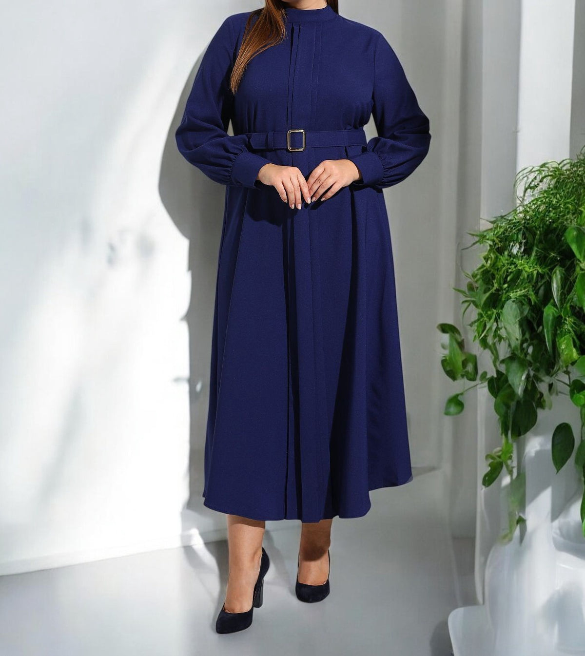 Dress Plus W/BELT Blue