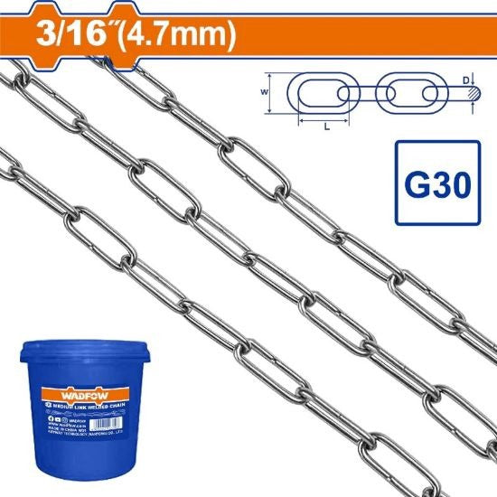 WADFOW Chain 3/16" 4.7MM Silver Color WTLT1B05 Sold by Ft