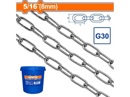 WADFOW Chain 5/16" 8MM Silver Color WTLT1B08 Sold by Ft