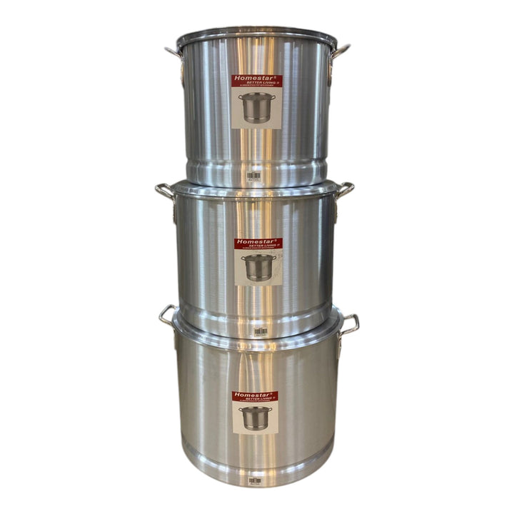 HOMESTAR Pot Set 3PCS Jumbo Stock Aluminum 10468028 Silver