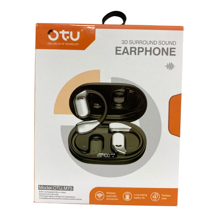 OTU Headphones Wireless Earphone M75 3D Surround Sound IN-EAR Bluetooth Headset