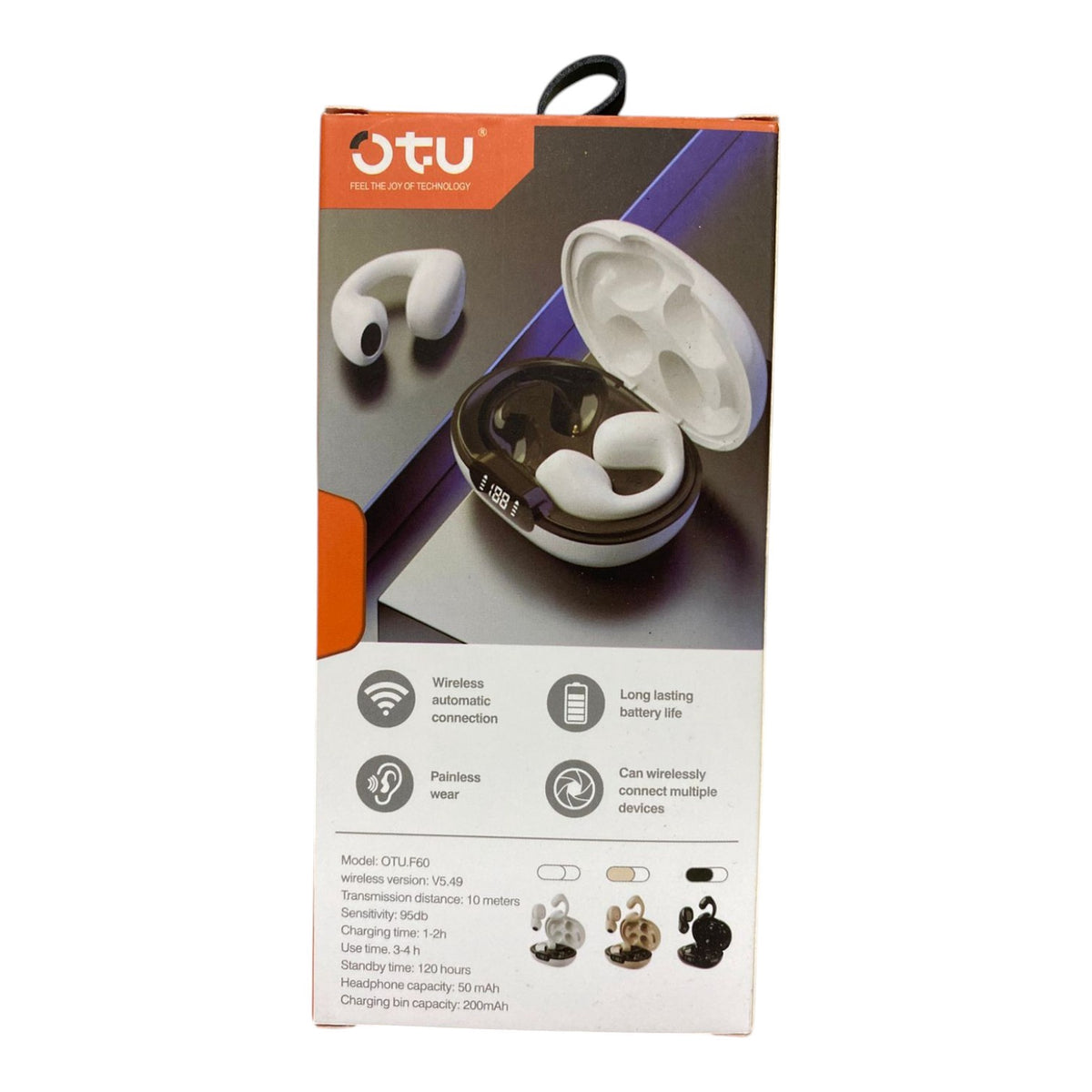 OTU Headphones Wireless Earphone F60 3D Surround Sound IN-EAR Bluetooth Headset