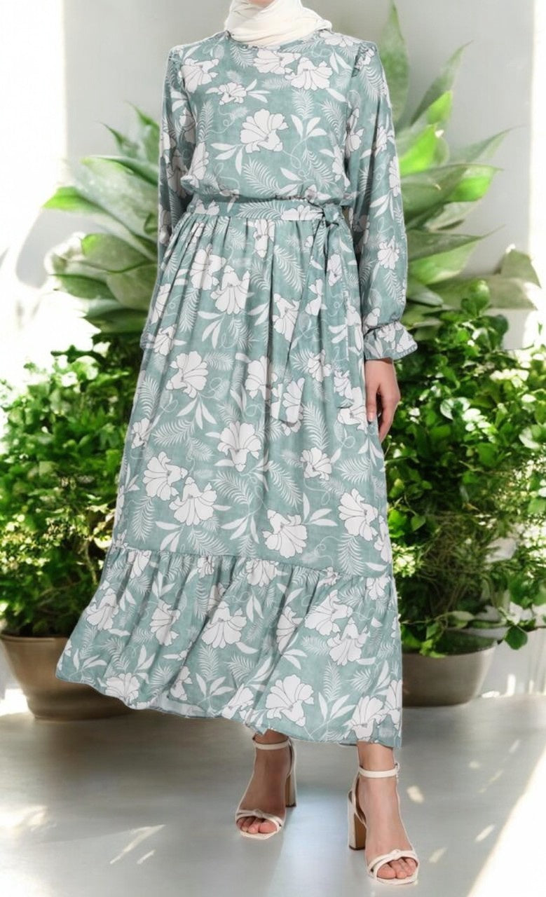 Dress Lined Floral Size 40