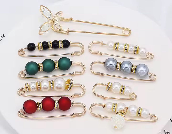 Hijab Accessories Pin Pearl 4PCS Assorted Colors