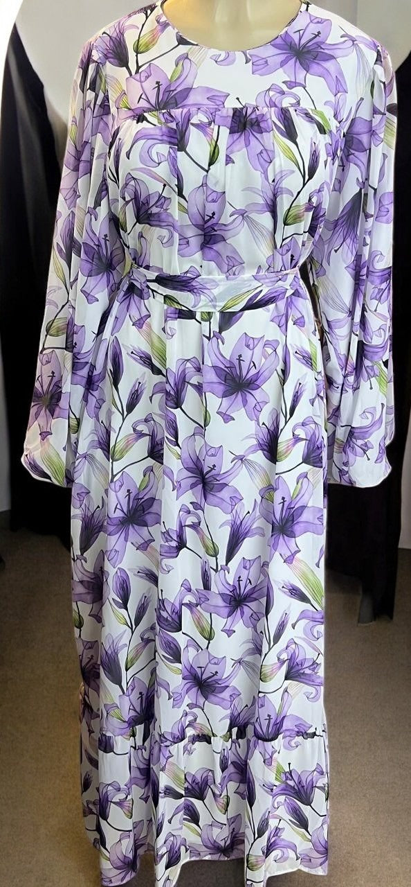 Dress Lined Floral Chiffon Print