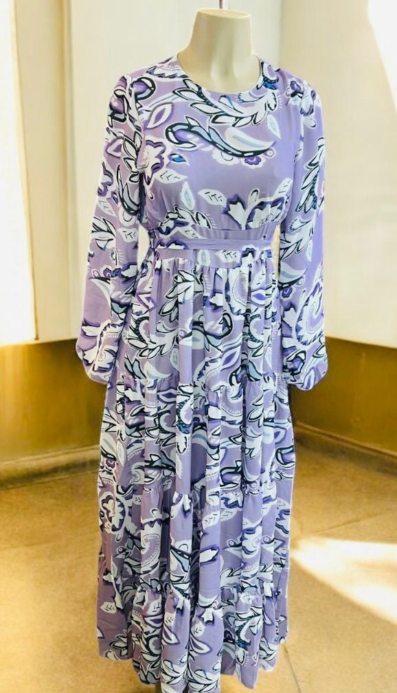 Dress Lined Floral Chiffon Print