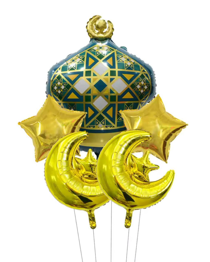 Eid / Ramadan Balloon Set Lantern & Star 5PC