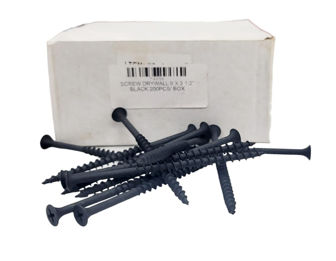 Screw Drywall 9 X 3 1/2" Black 200PCS/ Box