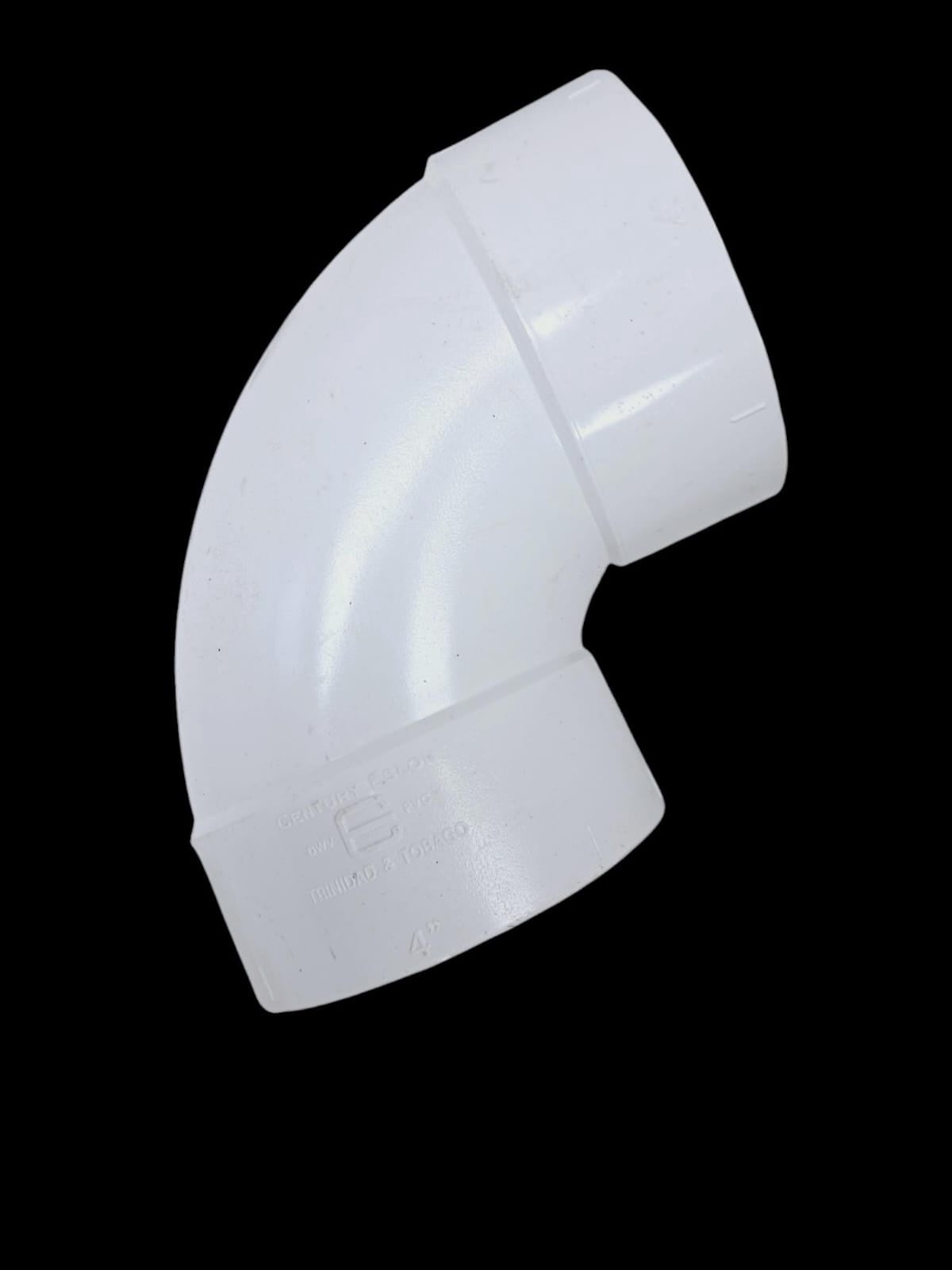 PVC Knee 4" Light Short Sanitary 90 Deg Century Eslon