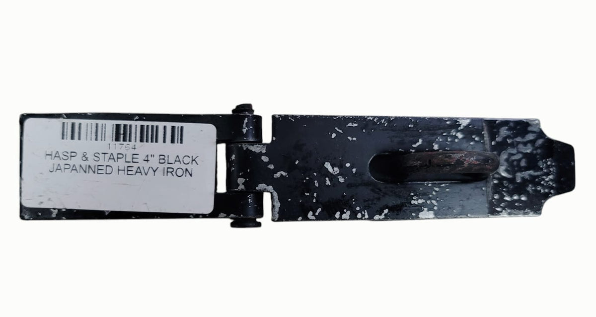 Hasp & Staple 4" Black Japanned Heavy Iron