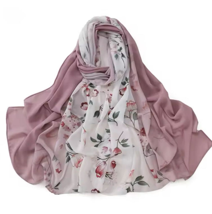 Hijab Scarf Floral Print Chiffon Crepe Assorted Colors