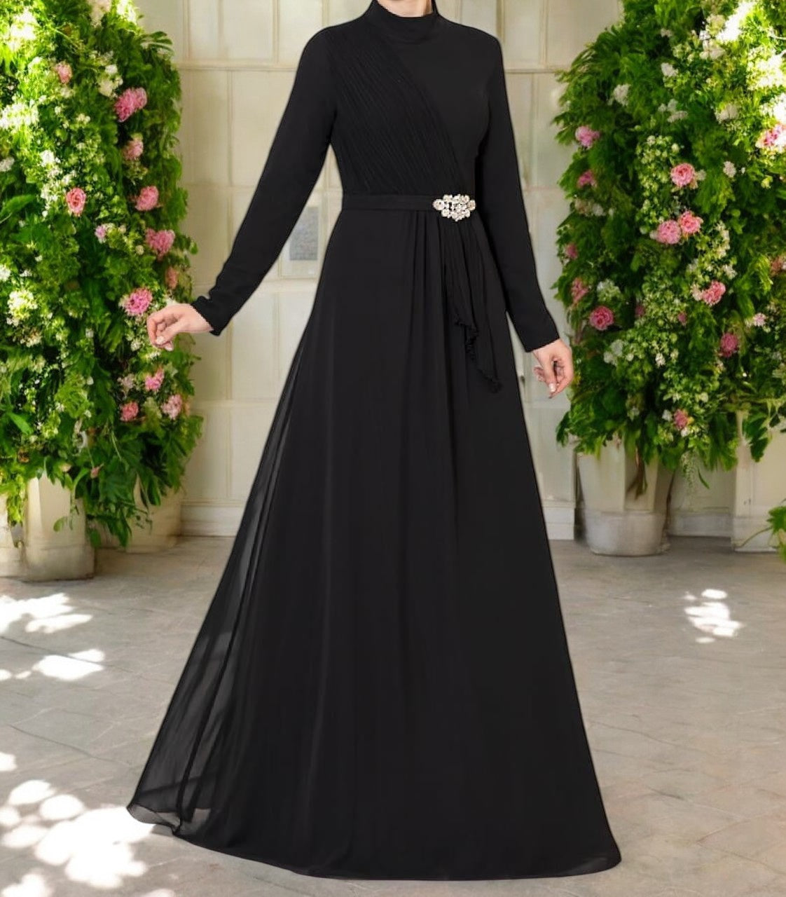 Dress Evening Occasion Rose / Mauve / Black