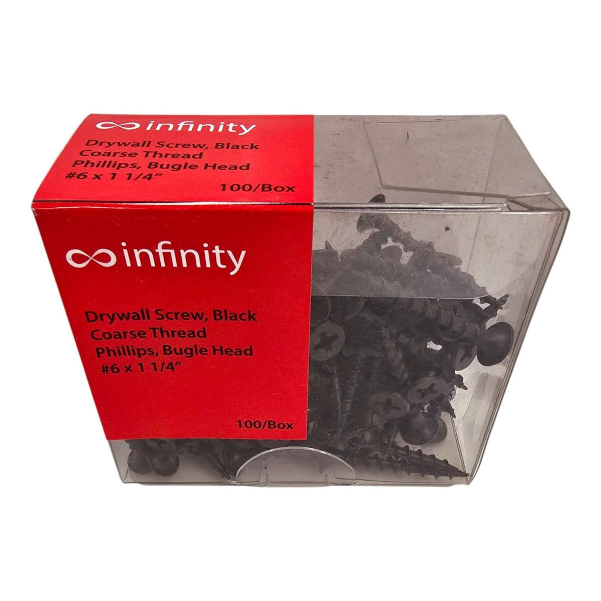 INFINITY Screw Drywall 6 X 1 1/4" Black 100PCS Box INFDS6114-BX100