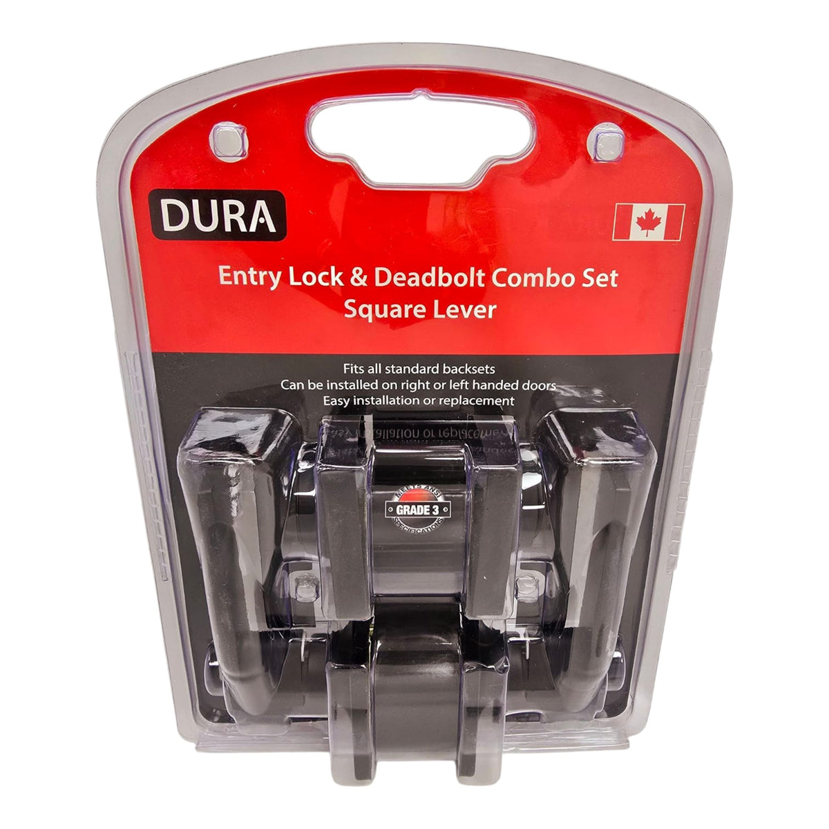DURA Lock Combo Square Lever & Deadbolt Mb 6371ET+S102MB