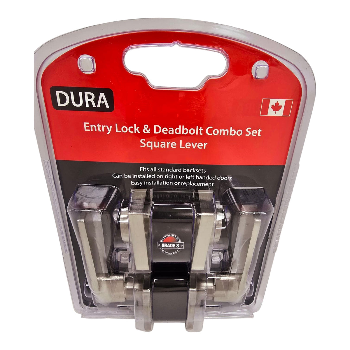 DURA Lock Combo Square Lever & Deadbolt Sn 6371ET+S102SN