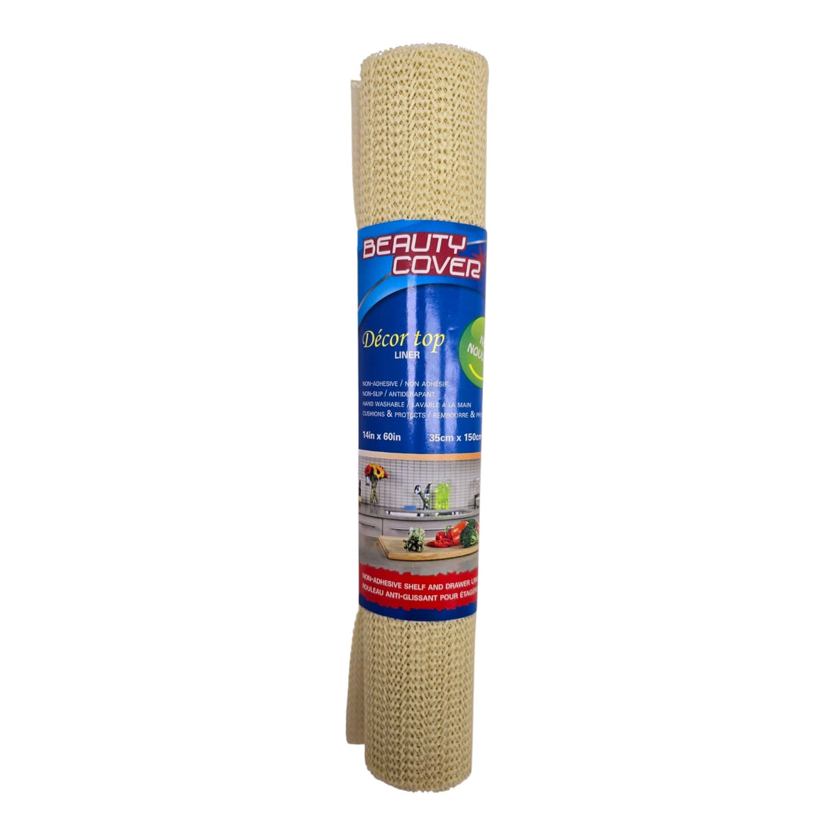 JESSAR Shelf Liner Beauty Cover 60" X 14" Beige 6-00305