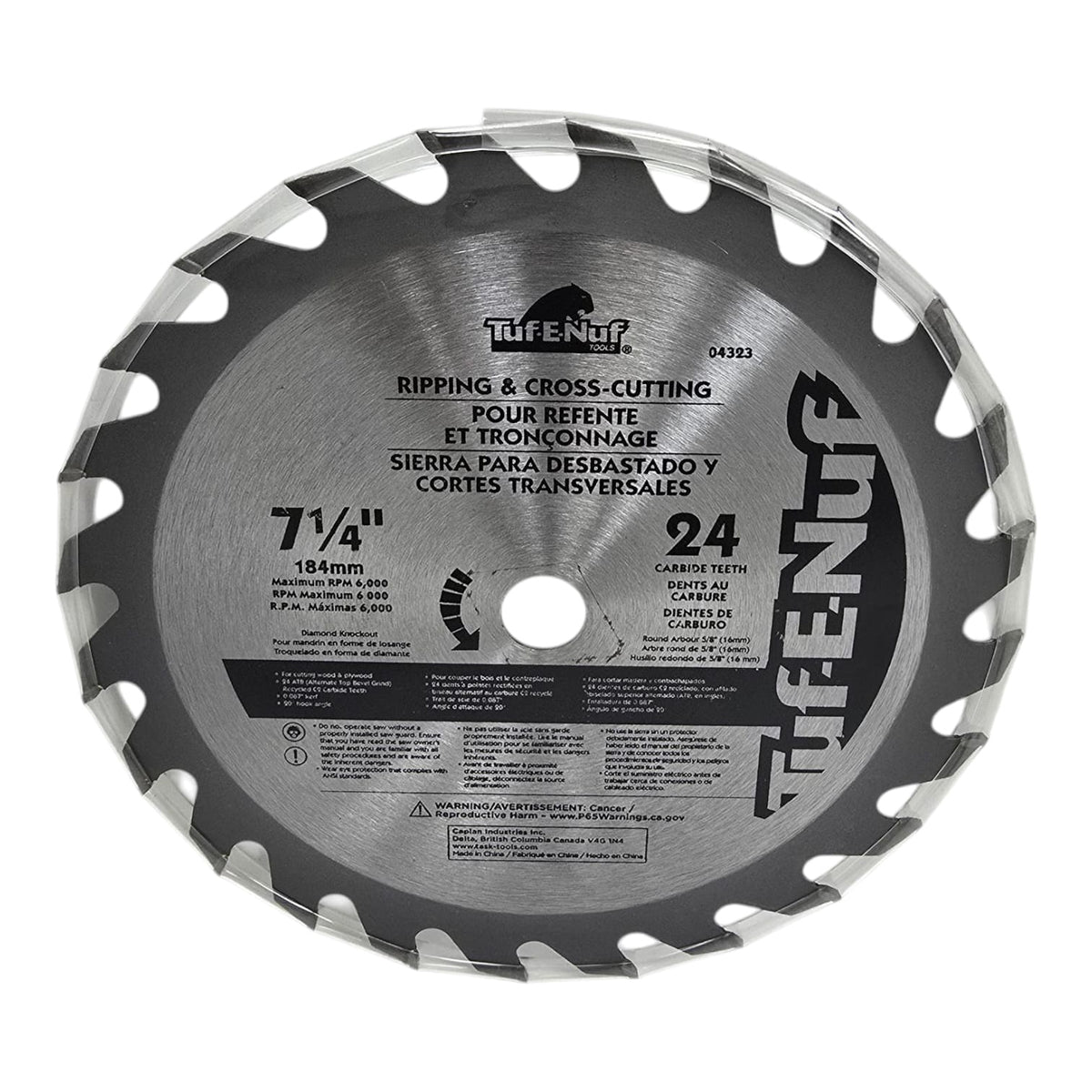 TUFF-E-NUFF Blade Circle 7 1/4" 24 Carbide Teeth TUF-E-NUF 04323