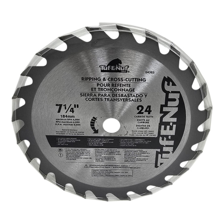 TUFF-E-NUFF Blade Circle 7 1/4" 24 Carbide Teeth TUF-E-NUF 04323