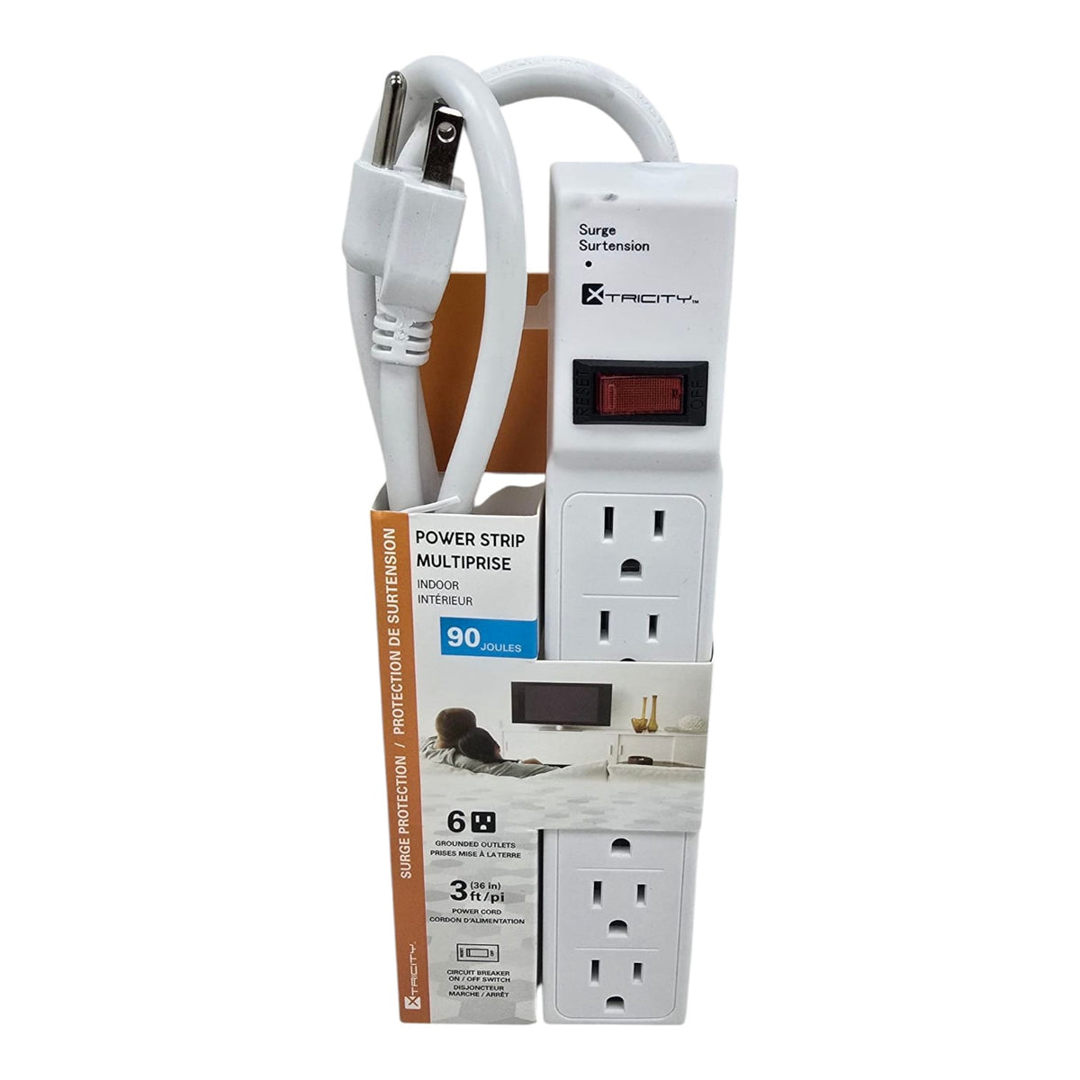 XTRICITY Surge Protector 6 Outlet 3FT Cord 3-70599
