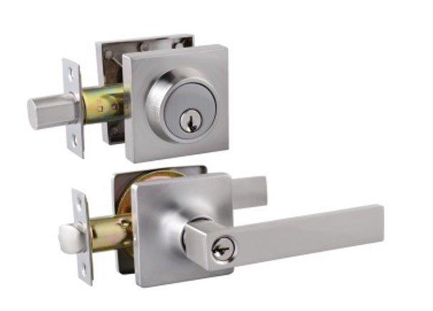 DURA Lock Combo Square Lever & Deadbolt Sn 6371ET+S102SN