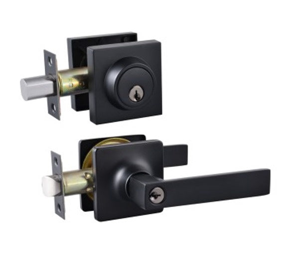 DURA Lock Combo Square Lever & Deadbolt Mb 6371ET+S102MB