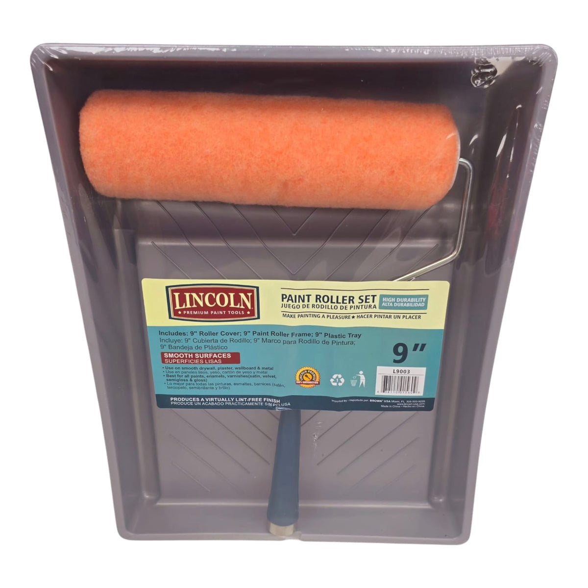 LINCOLN Roller Brush Kit 9" W/PAN L9003