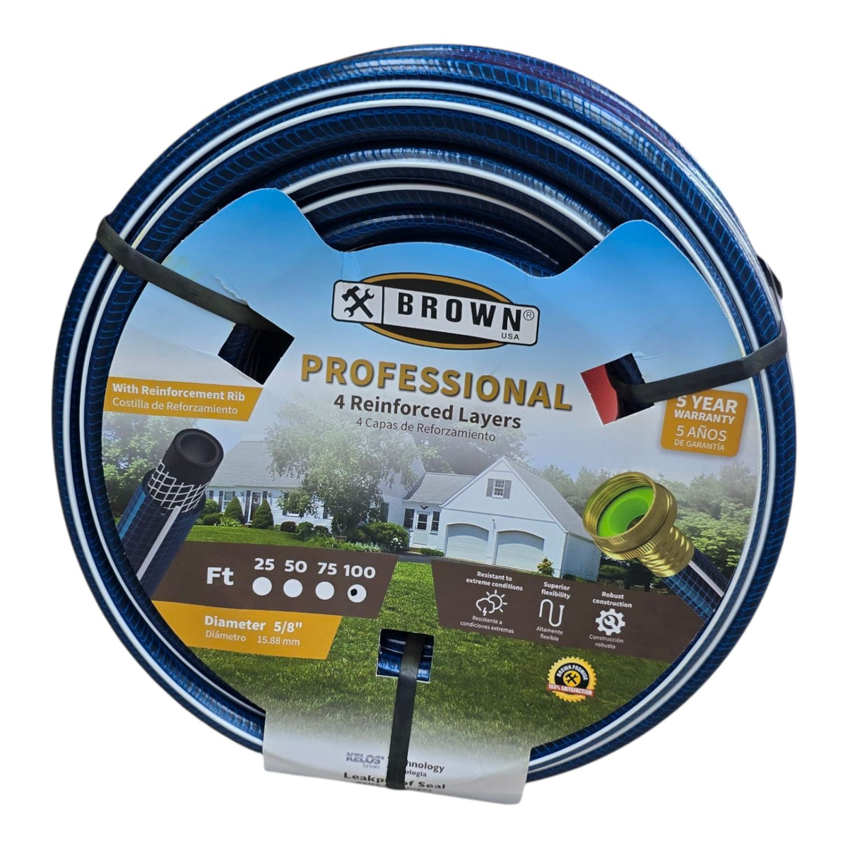 BROWN USA Hose 5/8" X 100' Blue Professional BRGH410058
