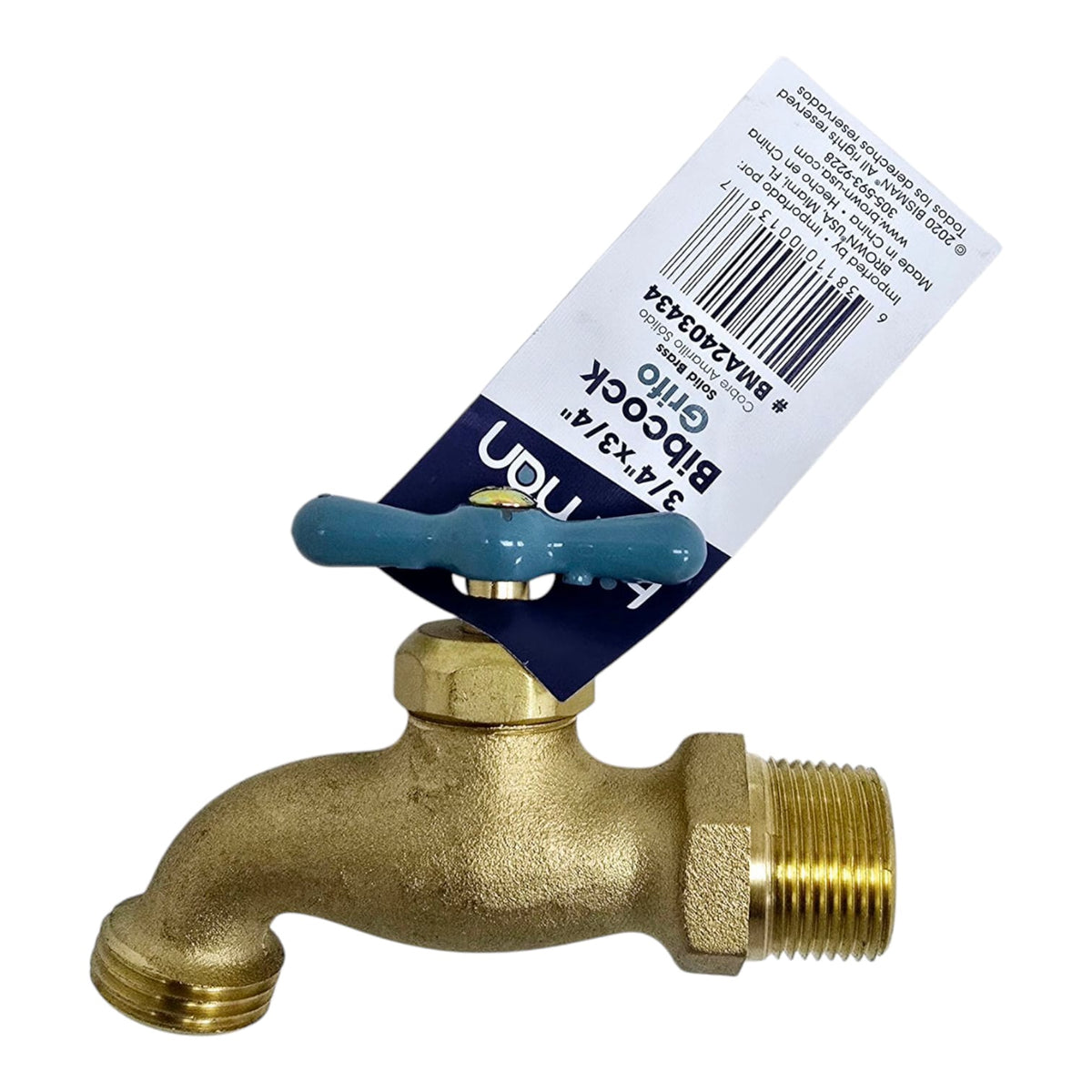 BISMAN Bib Cork 3/4" X 3/4" Solid Brass BMA2403434