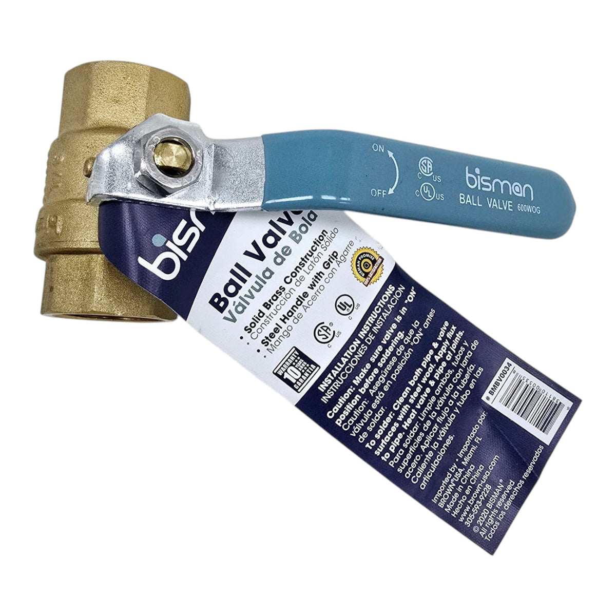 BISMAN Lever Valve 3/4" Brass BMBV0034