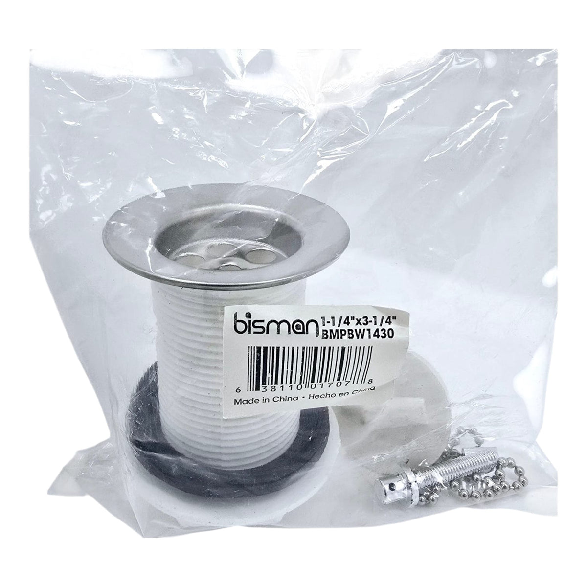 BISMAN Sink Waste PVC 1 1/4" X 3 1/4" BMPBW1430