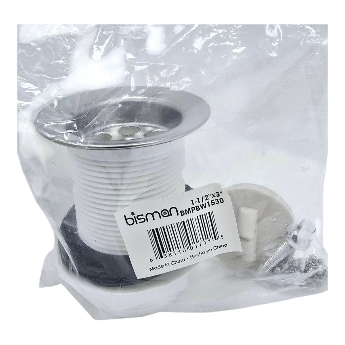 BISMAN Sink Waste PVC 1 1/2" X 3" BMPBW1530