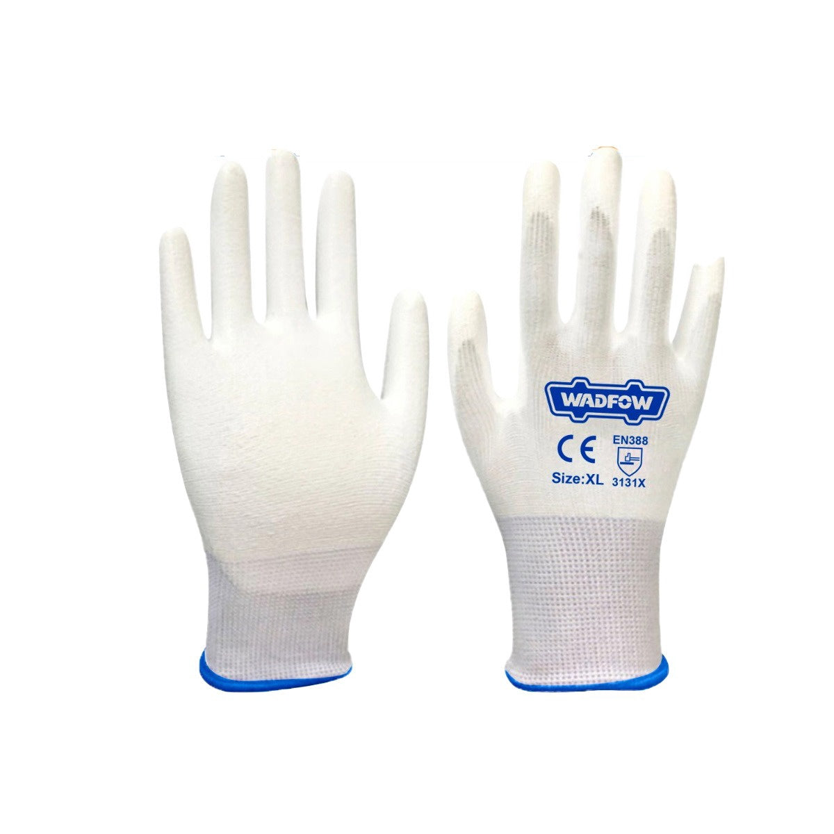 WADFOW Gloves Cloth Type White and Blue Top WPG1801 Sold Per Pr